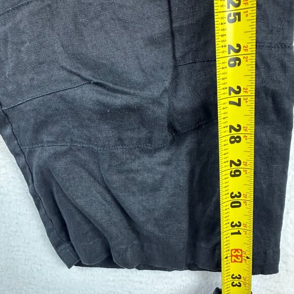 Chintamani Alchemists Black Linen Barrel Drop Crotch Cropped Pants Womens M - Picture 6 of 13